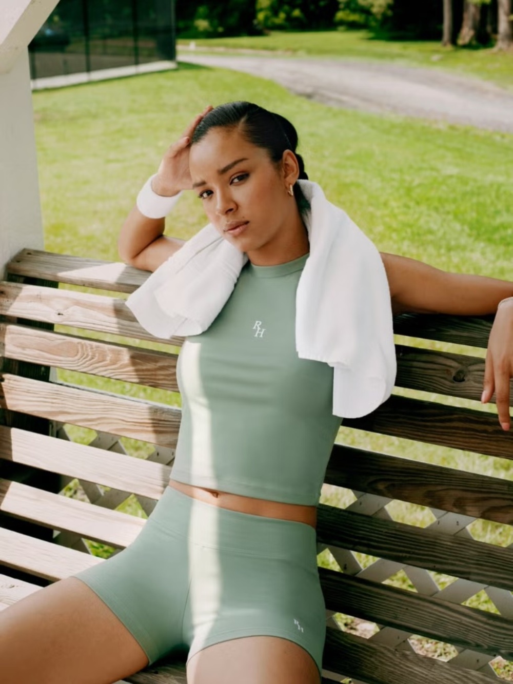 NWT Farfetch Recreational Habits Serena Athletic Tank in Sage Green Small
